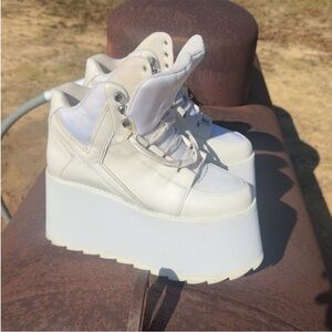 Women's White Platform Sneakers